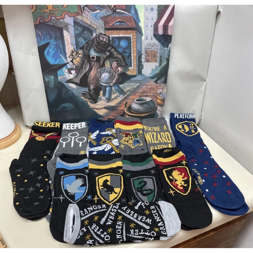 Harry Potter Socks Lot Of 11 Pair 3 Knee 8, Ankle New Without Tags Size 4-10